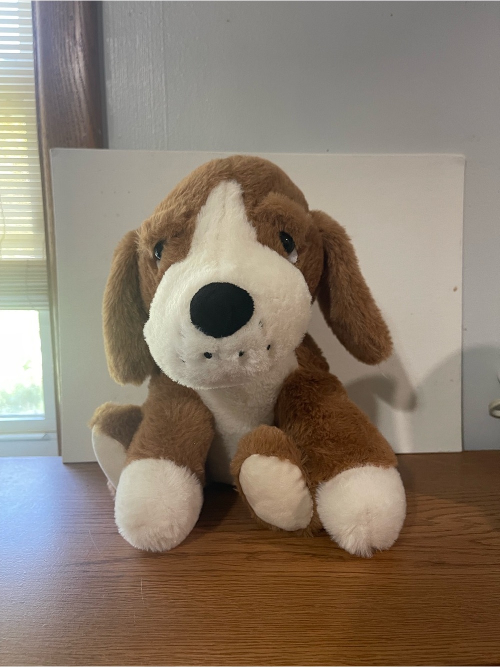 Plush Brown and White Dog Stuffed Toy - Soft Puppy Plush